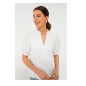 Hyacinth House White Ruffle Leigh Blouse
